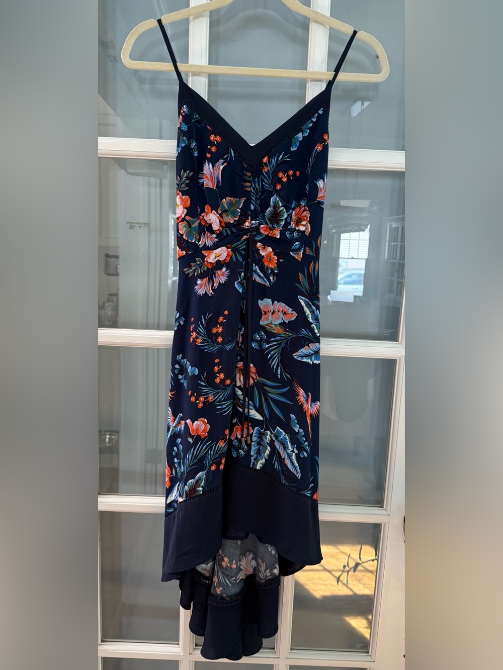 Adelyn Rae Navy Floral High-Low Slip Dress